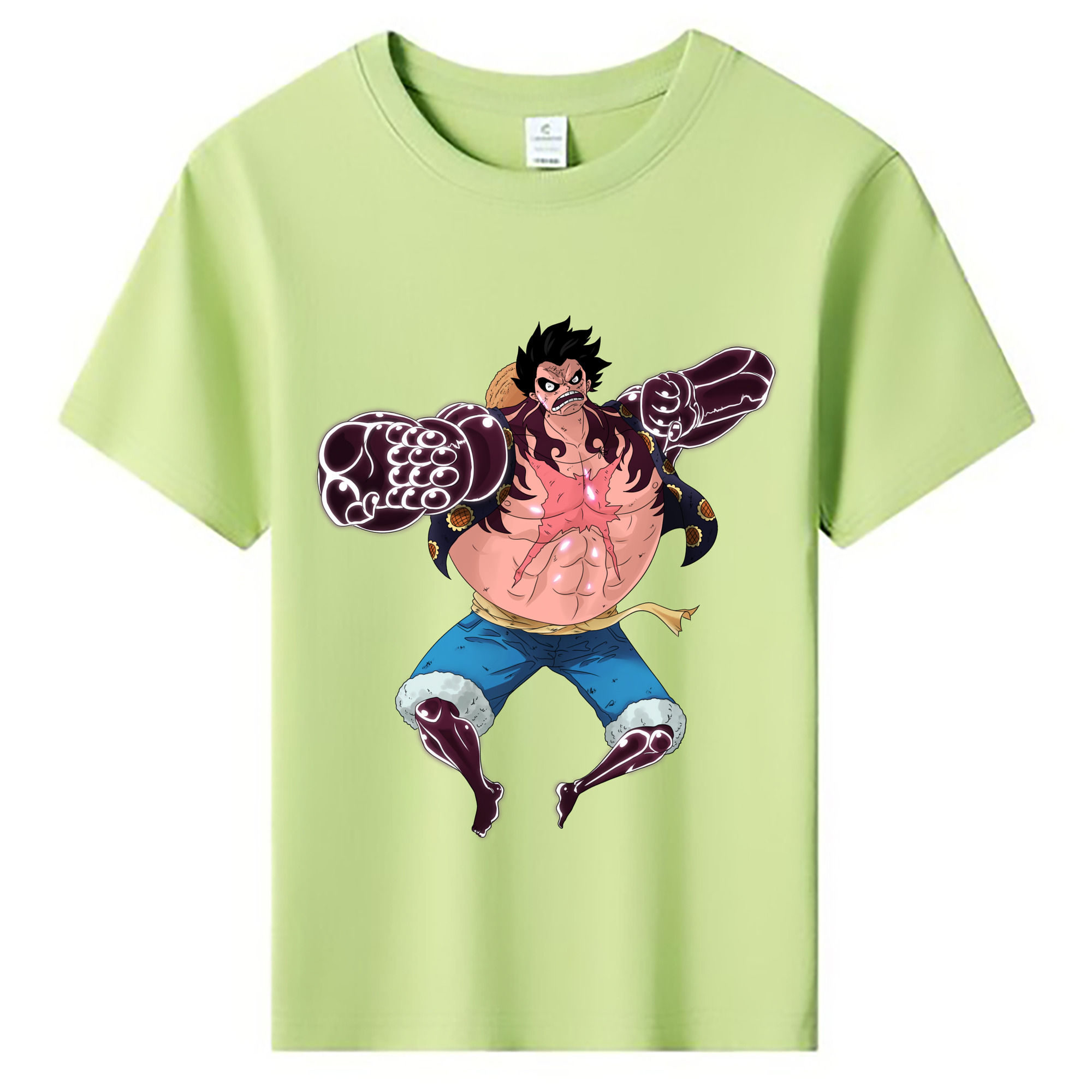 ワンピース モンキー・D・ルフィ ONE PIECE Monkey D. Luffy 綿100％キッズTシャツ（フロントプリント）
